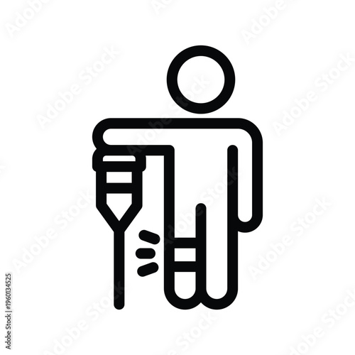  temporary disability line icon illustration vector graphic.eps