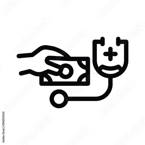  medical expense line icon illustration vector graphic.eps
