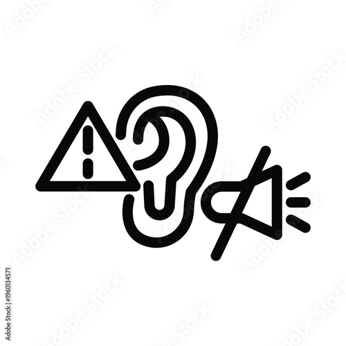 hearing loss line icon illustration vector graphic.eps