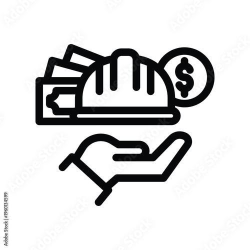 workers compensation line icon illustration vector graphic.eps