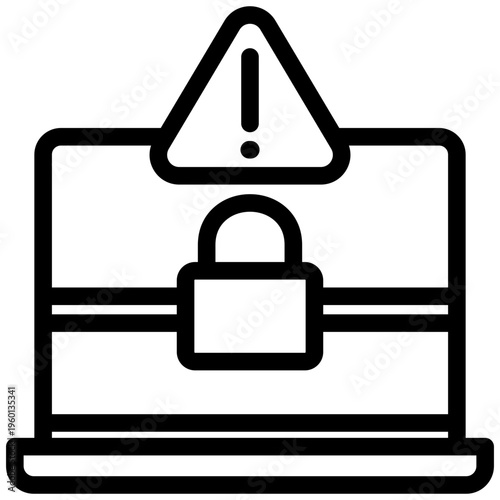 Ransomware Outline Icon. Mini Illustration For Modern Concept, Ui, Ux Web And App Development. Related To Cyber Security, Data Protection.