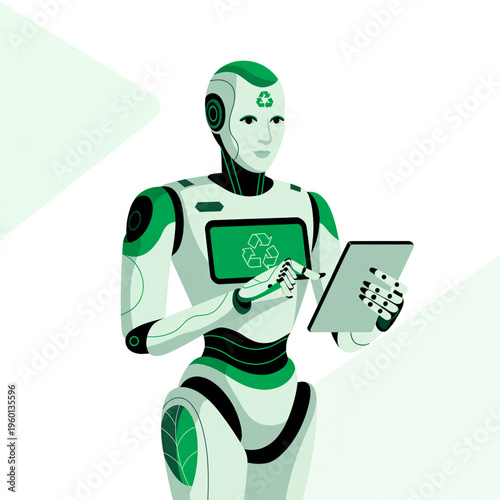 robot with laptop