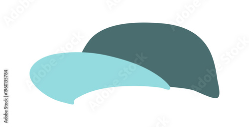 Baseball cap, sun hat illustration isolated. Sun protection, beach wear, fashion, sport accessory, summer holidays, vacations, resort. Flat design, clip art element, hand drawn vector