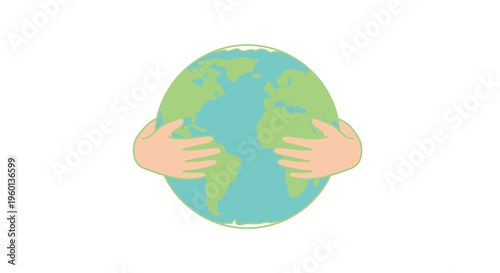 Hands holding the Earth globe tightly.
