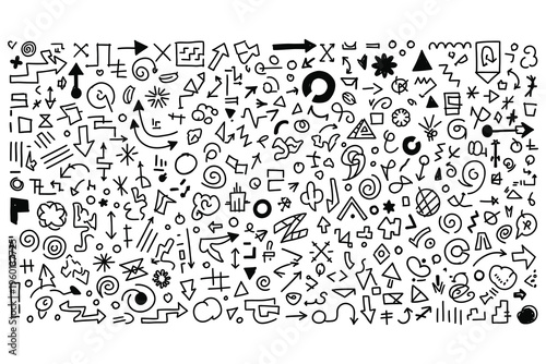 A complex arrangement of various mathematical and scientific symbols