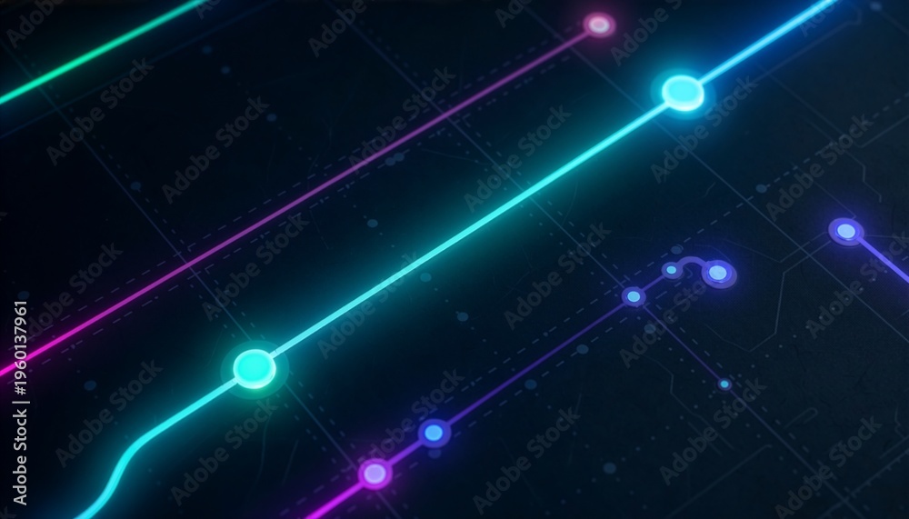 Obraz premium Illuminated Circuit Board Lines Design 