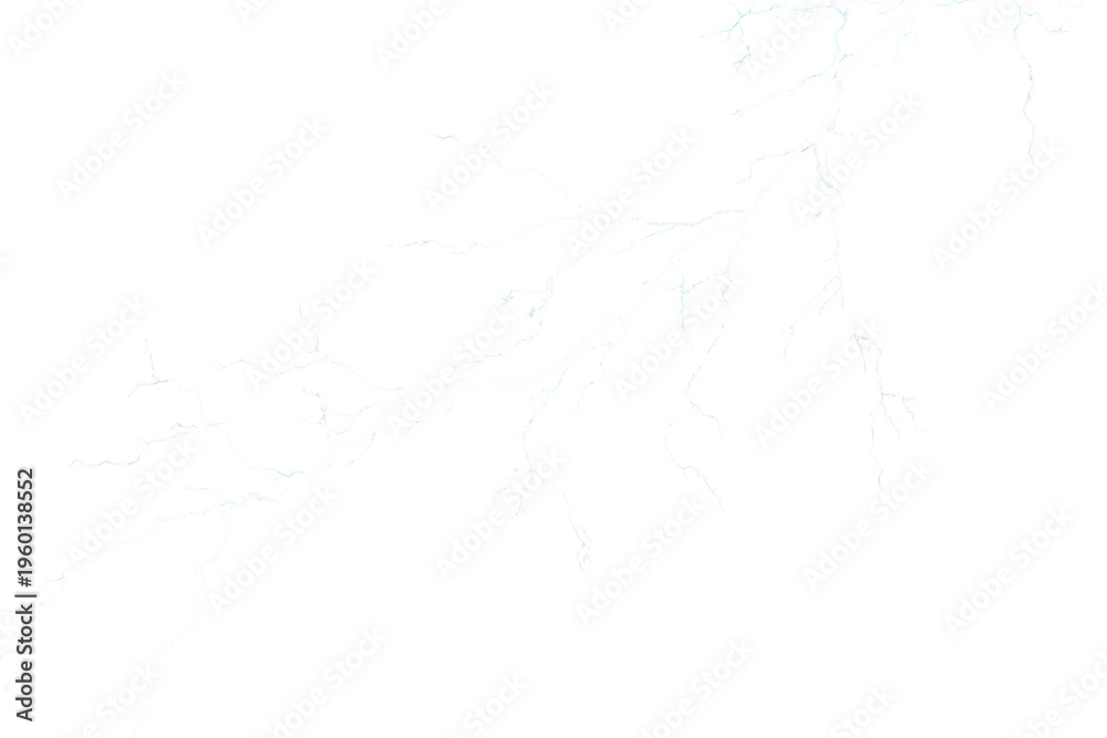 Fototapeta premium Lightning bolt striking with branching electrical discharge, symbolizing power, storm, and natural energy on transparent background