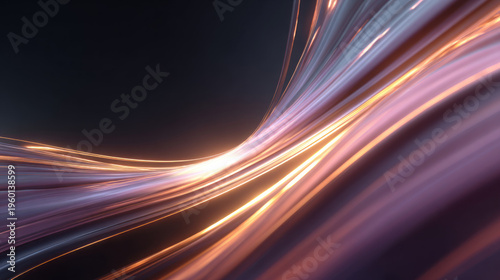 Abstract flowing light lines background, futuristic energy motion, gradient glow waves
