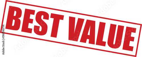 Best value stamp with red text