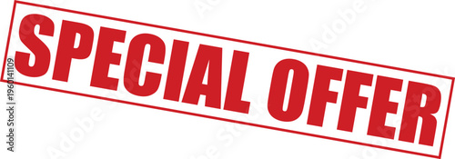 Red special offer stamp on with bold text