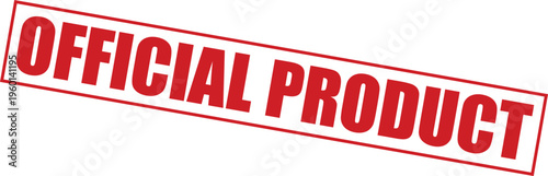 Official product stamp with red text
