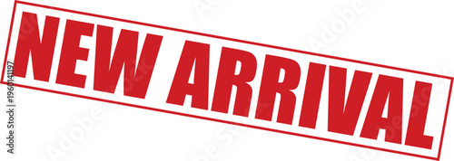 Red new arrival stamp with bold text