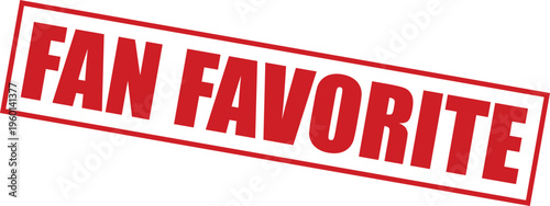 Red fan favorite stamp with bold text