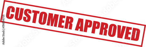 Customer approved stamp with red text