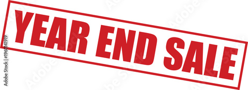 Red year end sale stamp on for advertising
