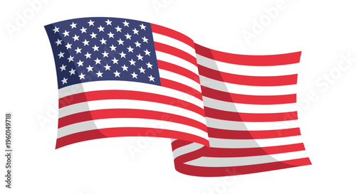 Waving American Flag - Stars and Stripes Symbol of United States Patriotism