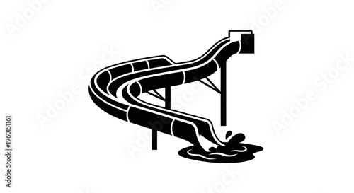 Water Slide Icon with Splash