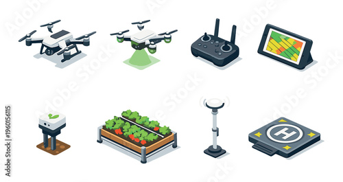 Drones and remote control devices monitoring agricultural plots
