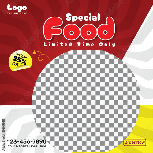 Special Food Social Media Post Template | Restaurant Promotion Banner for Instagram & Facebook