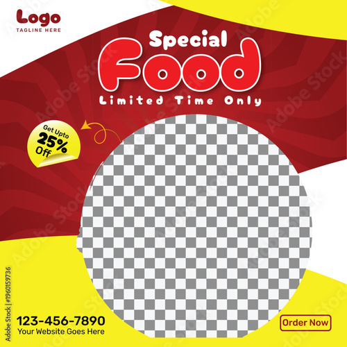 Special Food Social Media Post Template | Restaurant Promotion Banner for Instagram & Facebook
