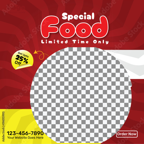 Special Food Social Media Post Template | Restaurant Promotion Banner for Instagram & Facebook