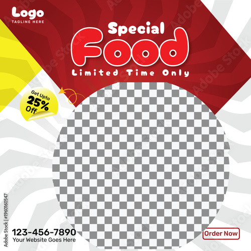 Special Food Social Media Post Template | Restaurant Promotion Banner for Instagram & Facebook