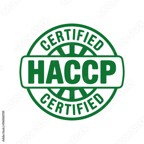 HACCP certified green stamp logo for food safety management systems