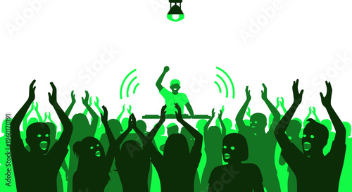 DJ Performing for Energetic Crowd at Nightclub Party