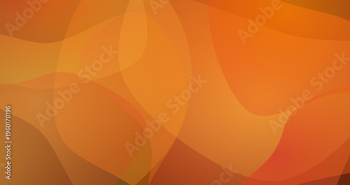 Warm orange abstract background with translucent fluid shapes.
