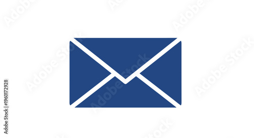 Blue Envelope Icon on White Background - Email Communication Symbol