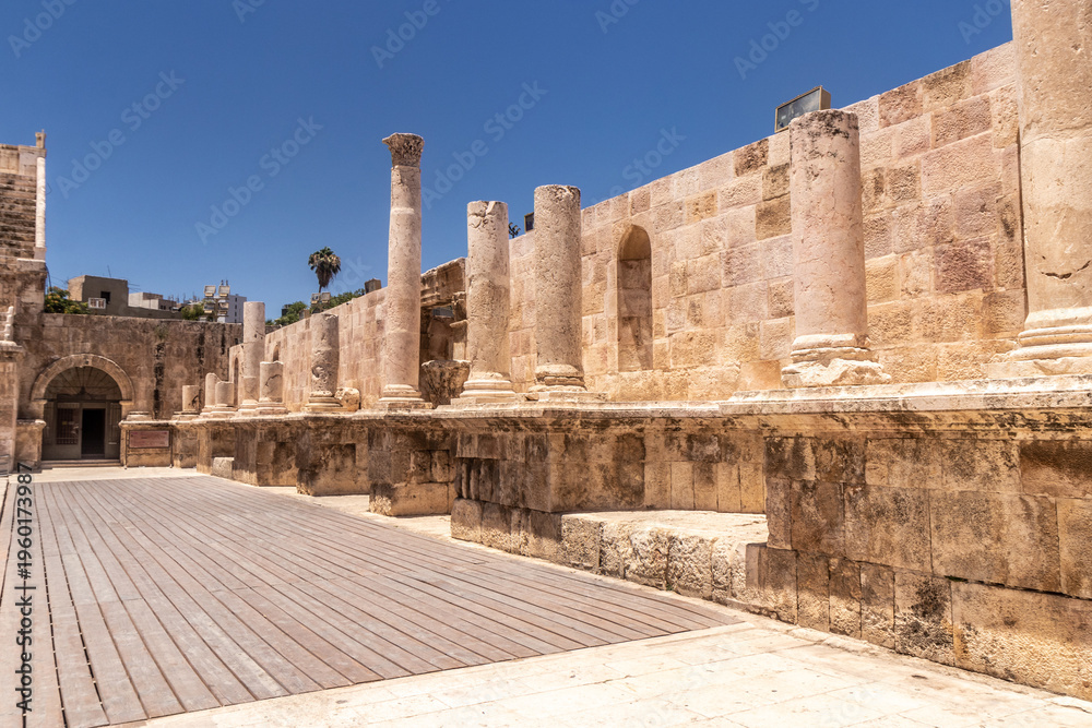 Fototapeta premium Ruins of the Roman Theatre in Amman, Jordan