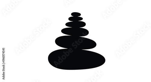 Vector illustration of stack of smooth balanced stones