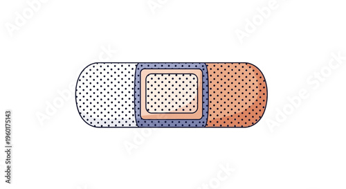 Vector Adhesive Band Aid Illustration Showing A Medical Dressing For Minor Injuries And Cuts