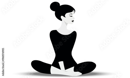  Woman sitting crossed legs