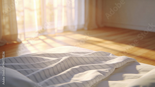 Bedroom with unmade bed