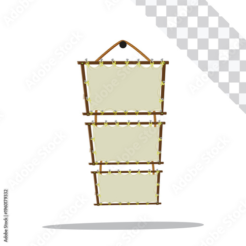 Wooden Sign Board Vector Illustration Isolated on White Background