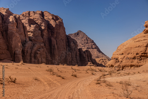 Картината върху платно Rocky landscape of Wadi Rum desert, Jordan