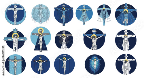 Collection of Crucifixion Images, Jesus Christ, Religious Symbols, Christian Art