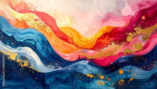 Hand painted abstract trendy and festive background.
