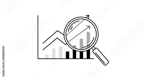 Analyzing Business Growth and Financial Data Trends with Magnifying Glass.