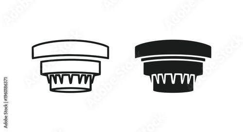 Vector illustration of smoke detector icon set, fire alarm sensor, vector illustration
