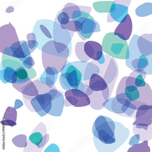Colorful abstract shapes in blues and purples on white background  modern art design element