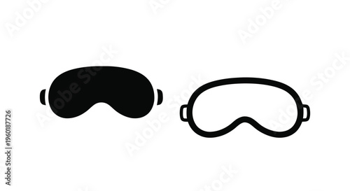Vector illustration of sleep mask icon set, eye mask for sleeping, vector illustration