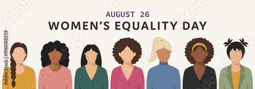 Diverse women standing together for gender equality and female empowerment on August 26 celebration