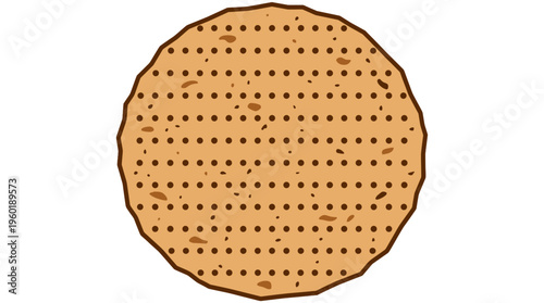 A freshly baked, circular tortilla, perfect for a culinary creation. The tortilla features a detailed, textured surface with tiny dark spots