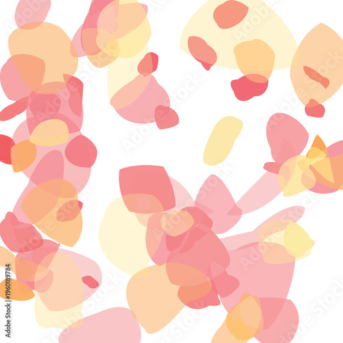 Abstract colorful pink yellow orange shapes pattern design element for creative projects and digital art  white background