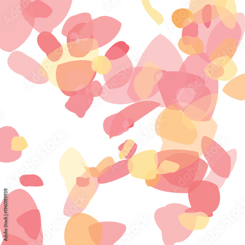 Colorful Abstract Shapes Blending Soft Pastel Tones for Creative Design Background Isolated
