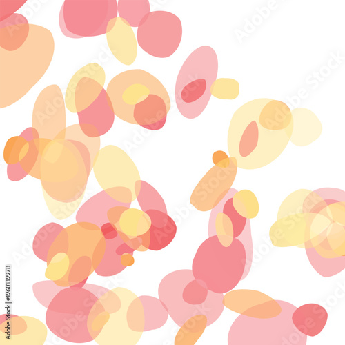 Colorful Abstract Shapes Pattern with Soft Pastel Blends and Organic Forms Isolated on Transparent Background