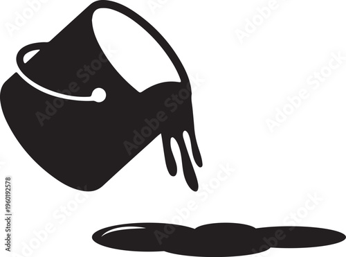 Spilled Bucket of Liquid Symbol