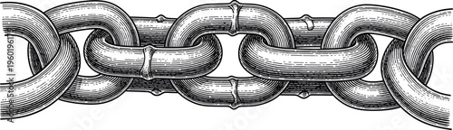 A detailed illustration of a sturdy chain with large metal links